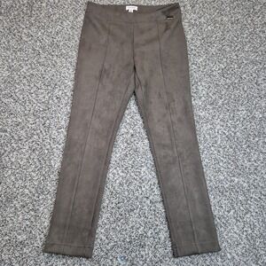 Calvin Klein Pants Womens Medium Brown Taupe Faux Suede Skinny Pull On Leggings